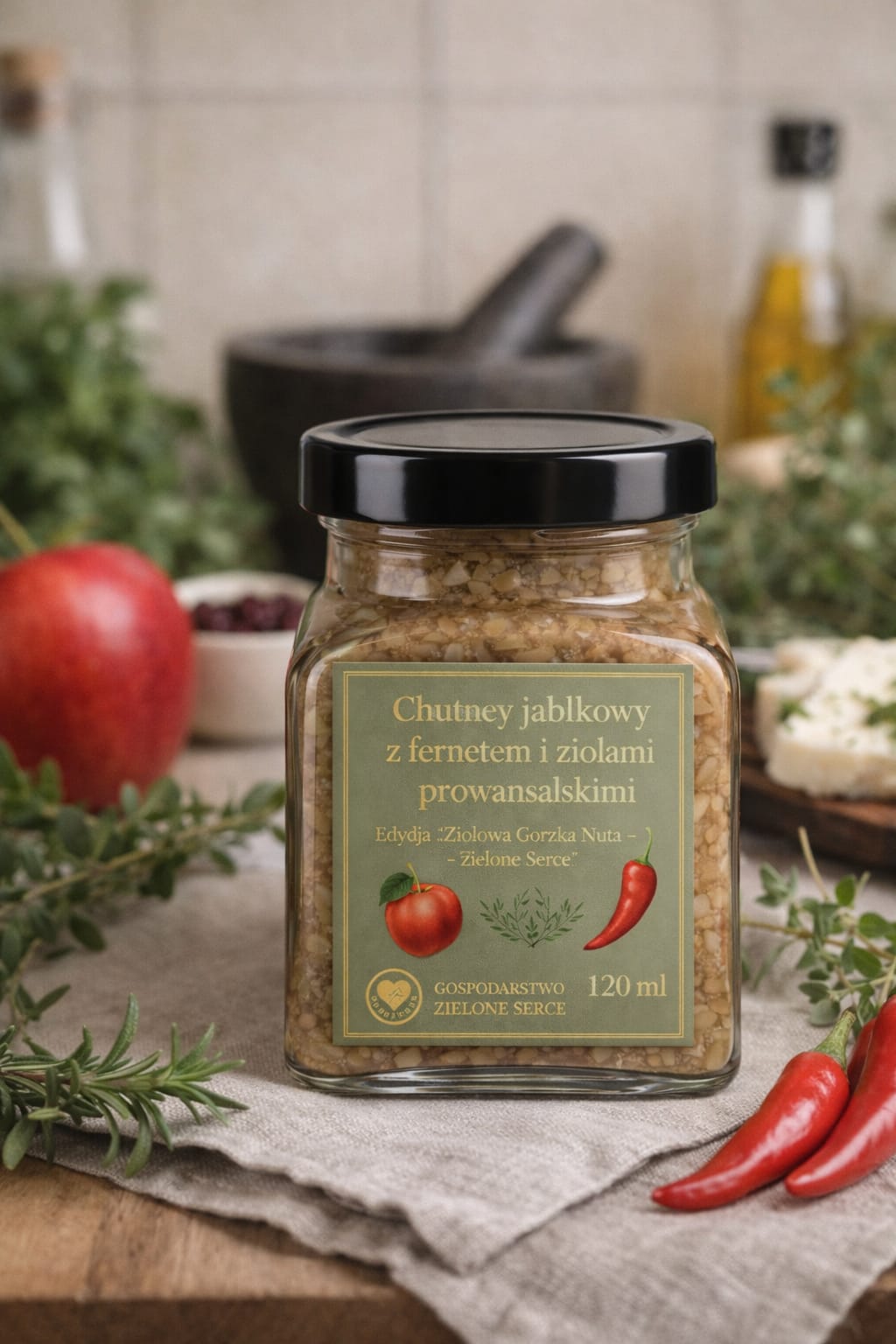 Chutney jabłkowy z fernetem i ziołami prowansalskimi