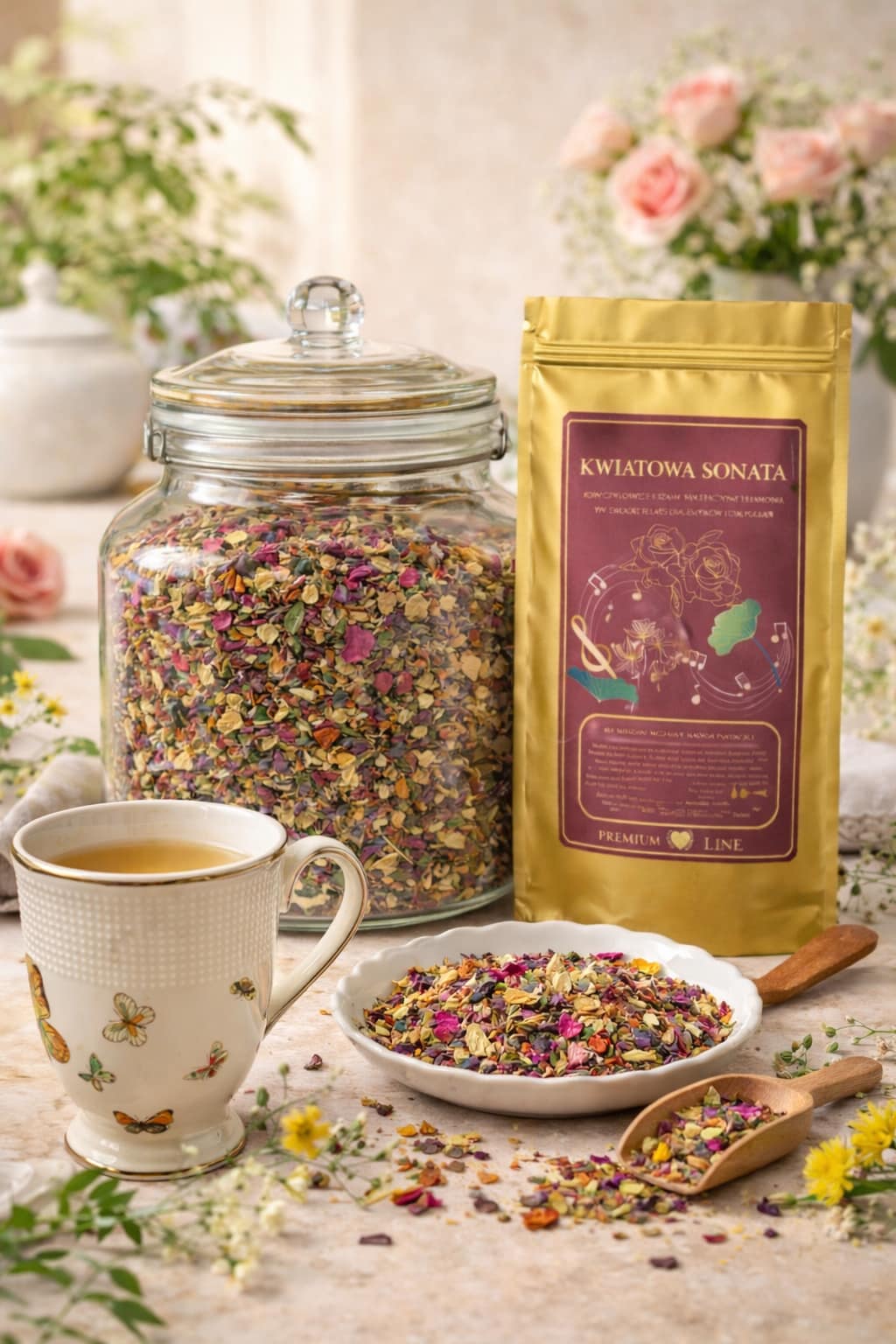 herbata kwiatowa sonata | luksusowa naturalna herbata kwiatowo owocowa eko
