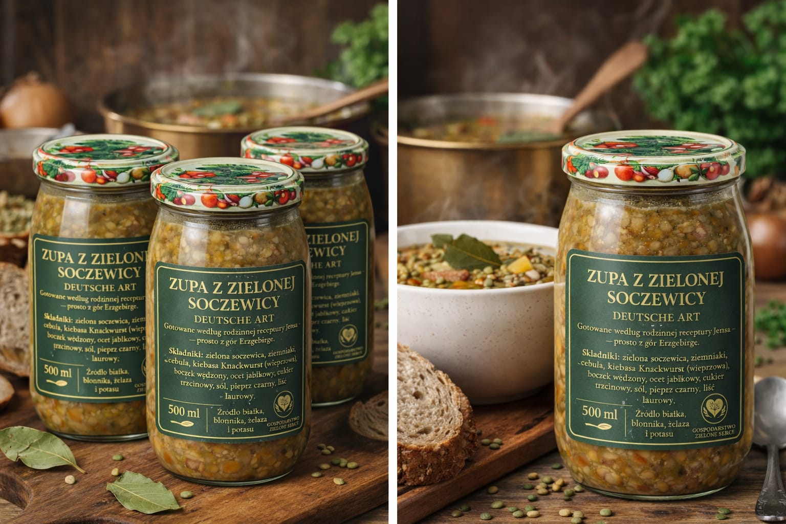 Przetwory z Zielonego Serca zupa z soczewicy ze slynnej recepty jensa z Erzgebirge