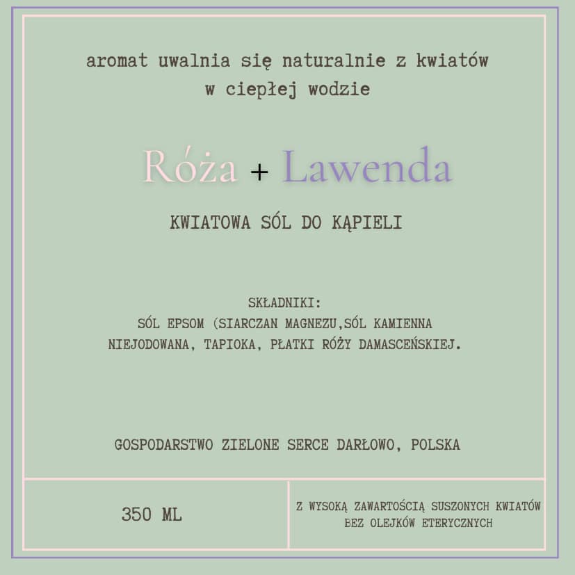 Róża + Lawenda kwiatowa sól do kąpieli eko